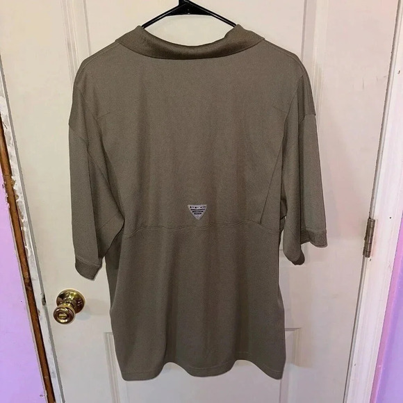 Columbia Men's PFG Omni-Shade Polo Shirt Vented Olive Green Sz L - Picture 2 of 6